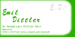 emil dittler business card